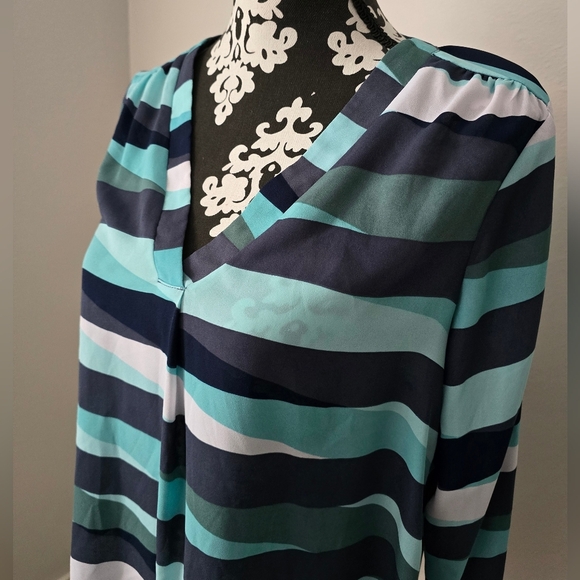 ANA striped blouse Size M - Picture 2 of 13